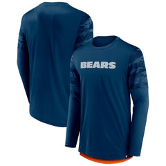 Chicago Bears Square Off Long Sleeve T-Shirt Navy/Orange