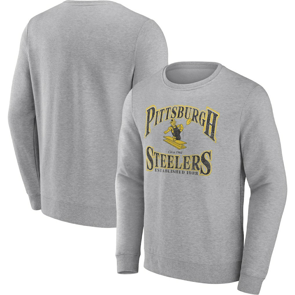 Pittsburgh Steelers Playability Pullover Sweatshirt Heather Gray