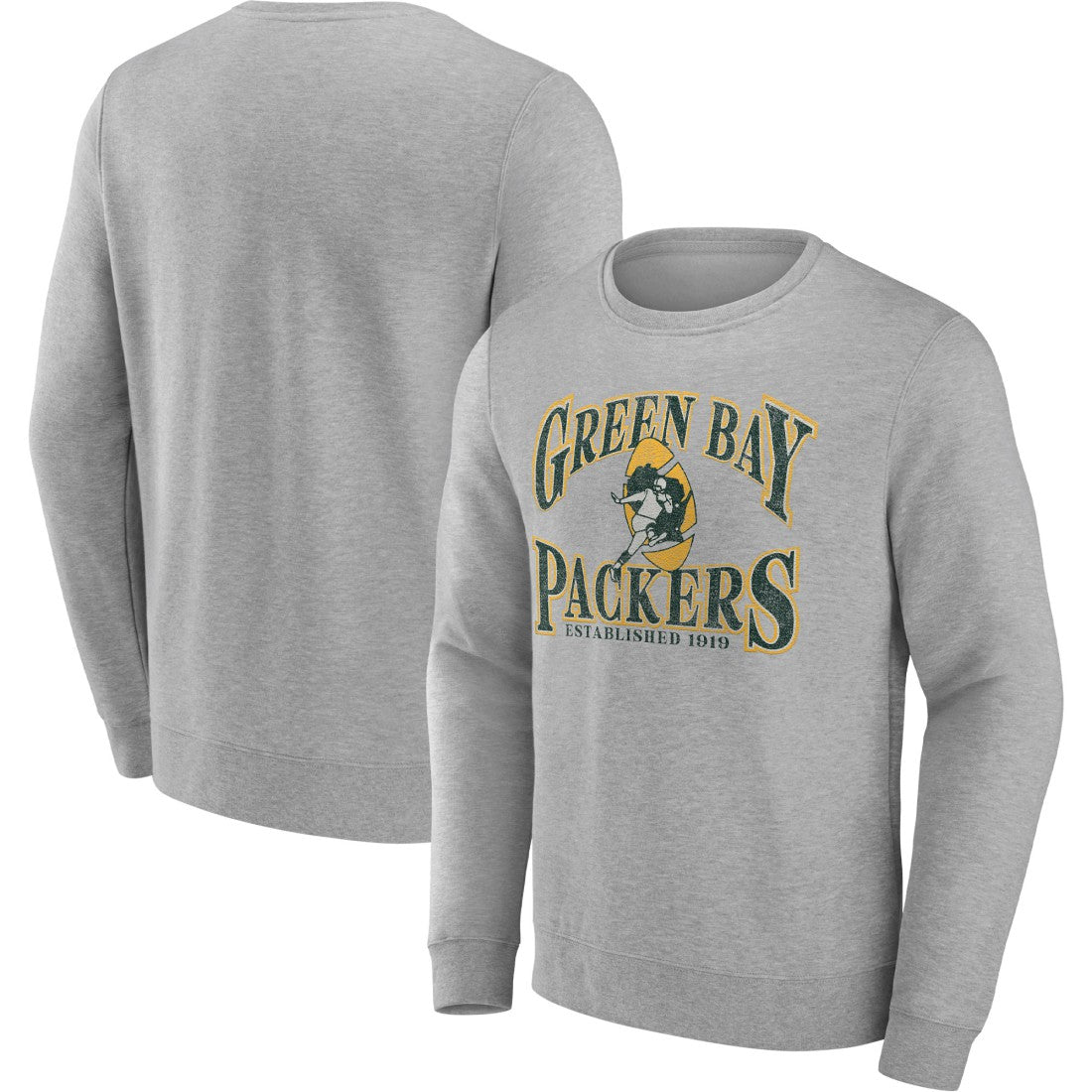 Green Bay Packers Playability Pullover Sweatshirt Heathered Charcoal