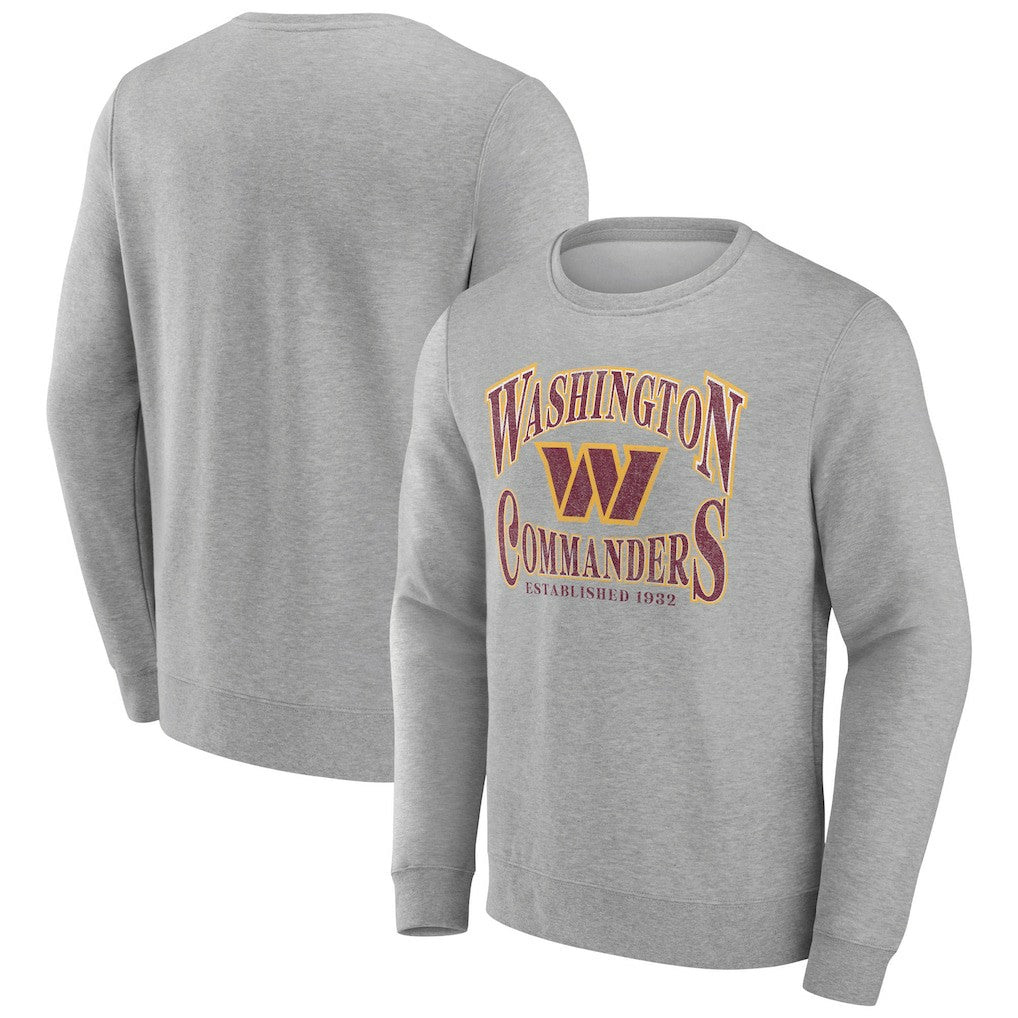Washington Commanders Playability Pullover Sweatshirt Heather Gray