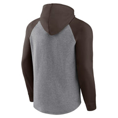 Cleveland Browns By Design Raglan Pullover Hoodie Heathered Gray/Brown