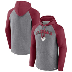 Arizona Cardinals By Design Raglan Pullover Hoodie Heathered Gray/Cardinal