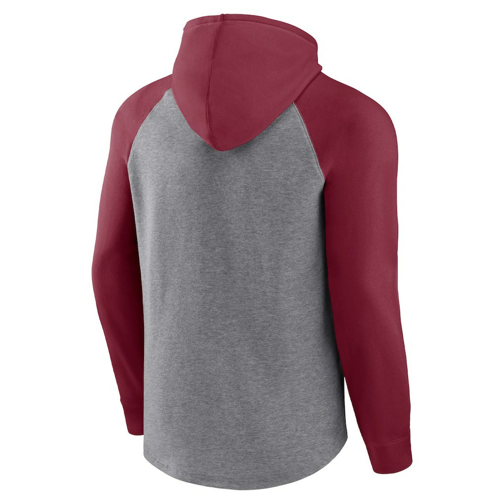 Arizona Cardinals By Design Raglan Pullover Hoodie Heathered Gray/Cardinal