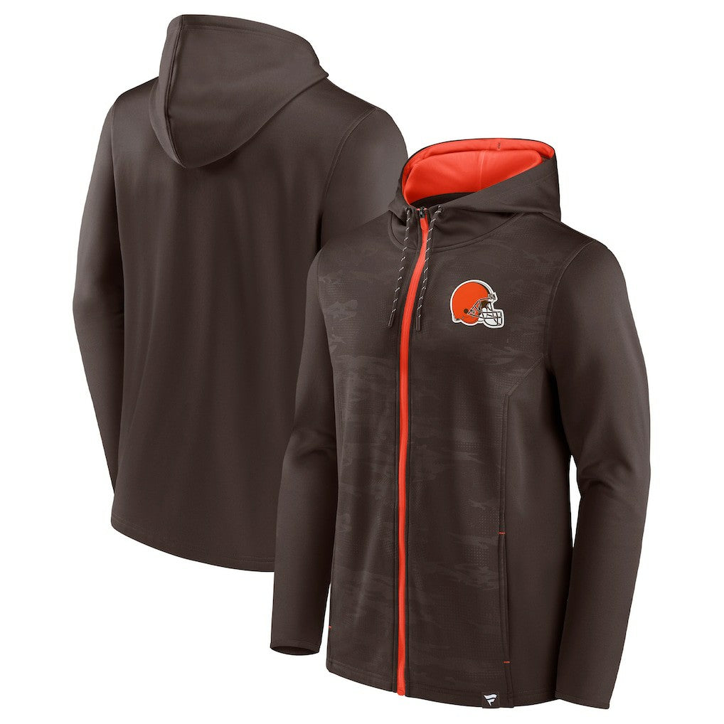Cleveland Browns Ball Carrier Full-Zip Hoodie Brown/Orange