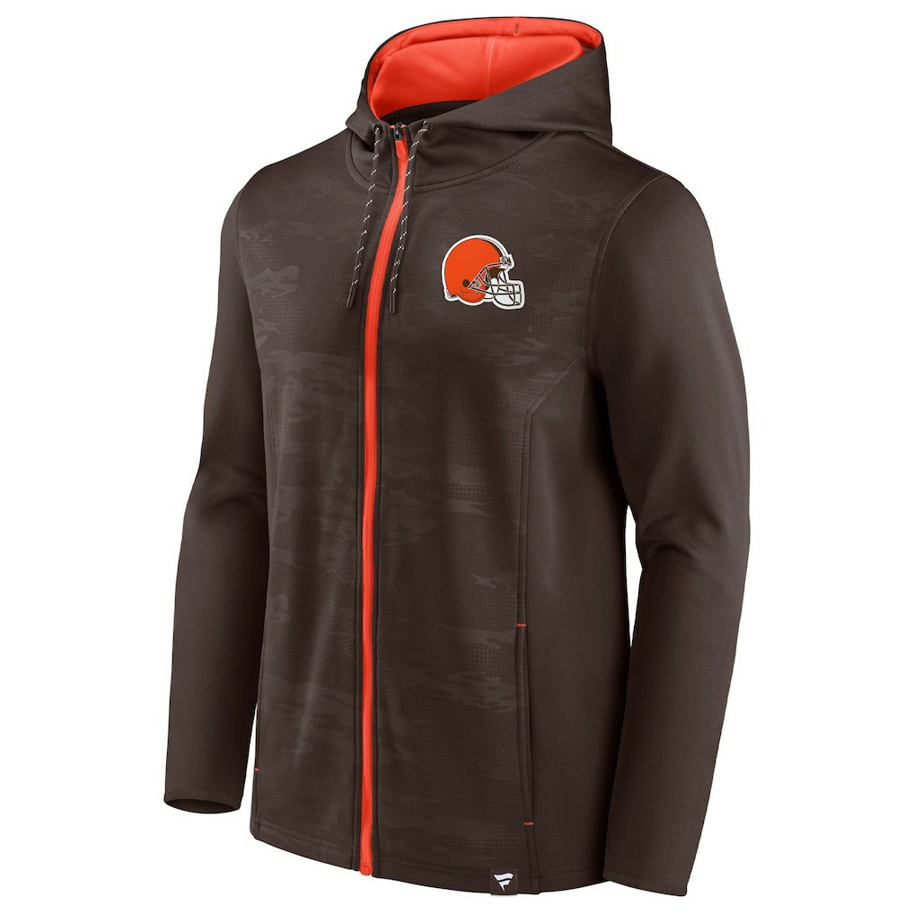 Cleveland Browns Ball Carrier Full-Zip Hoodie Brown/Orange