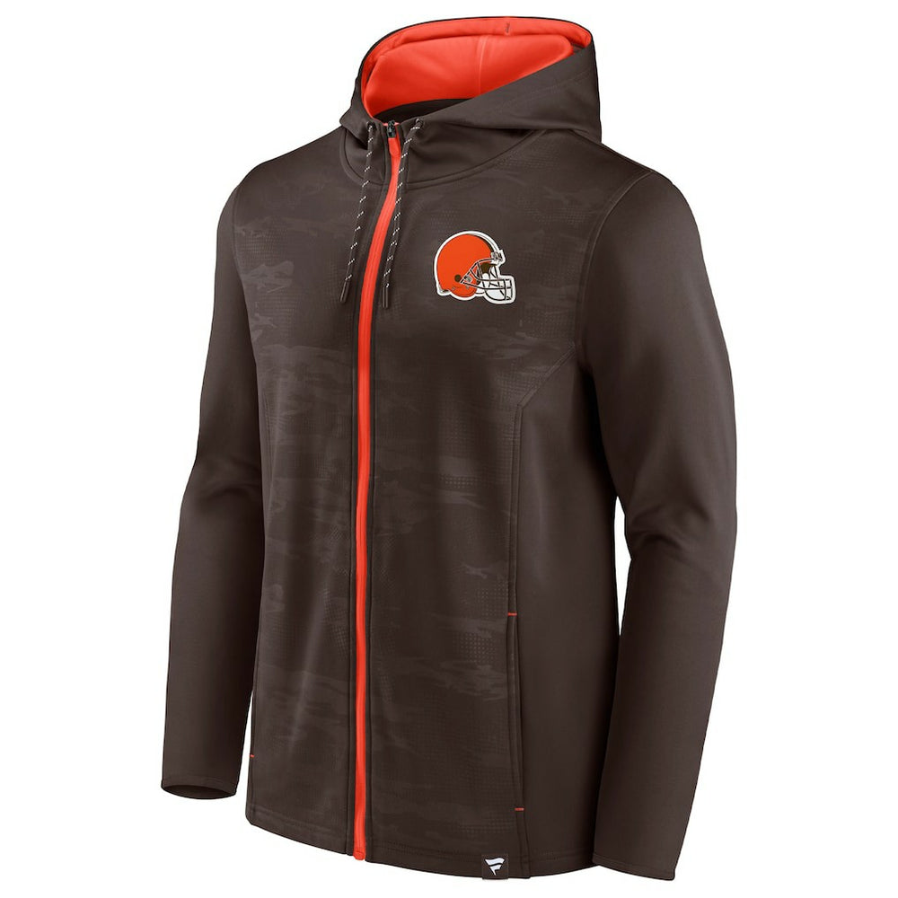 Cleveland Browns Ball Carrier Full-Zip Hoodie Brown/Orange