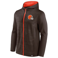 Cleveland Browns Ball Carrier Full-Zip Hoodie Brown/Orange