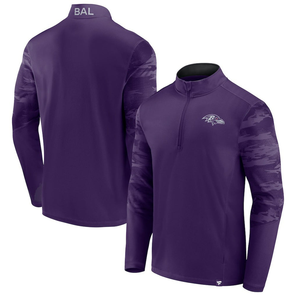 Baltimore Ravens Ringer Quarter-Zip Jacket Purple