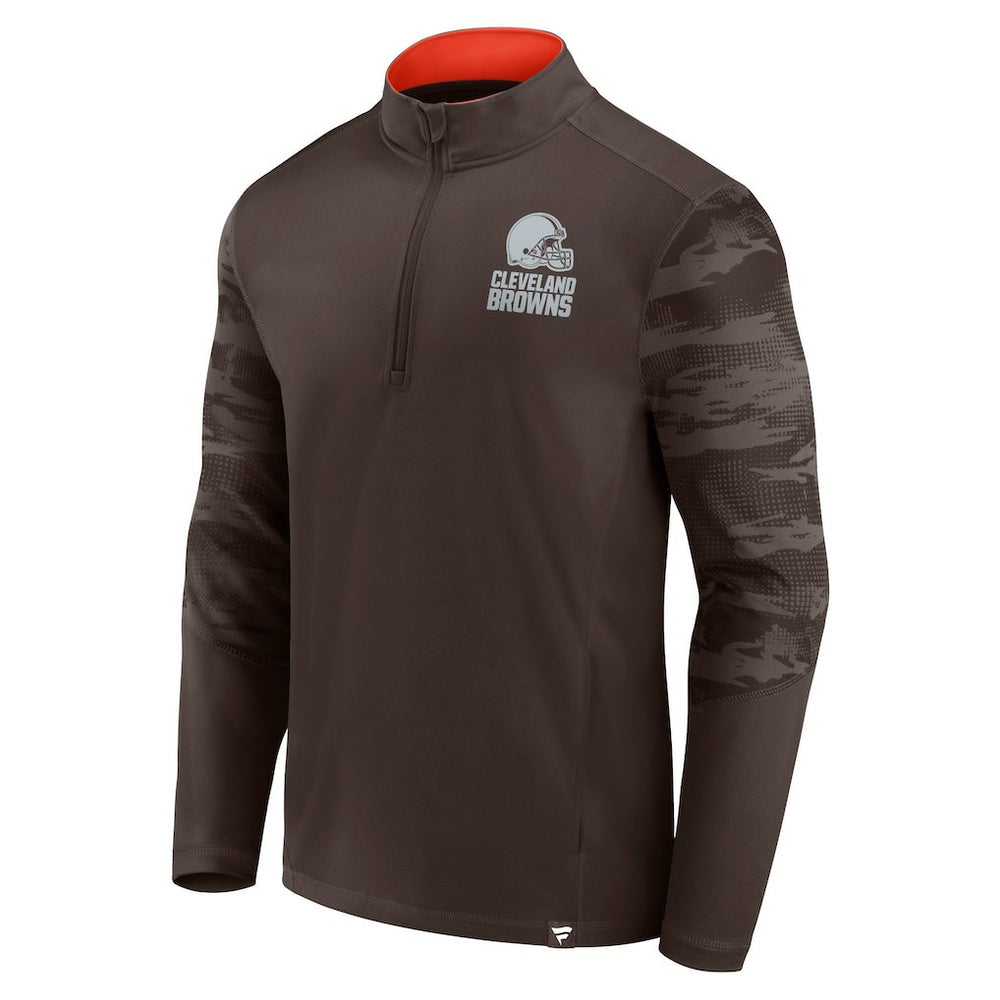 Cleveland Browns Ringer Quarter-Zip Jacket Brown