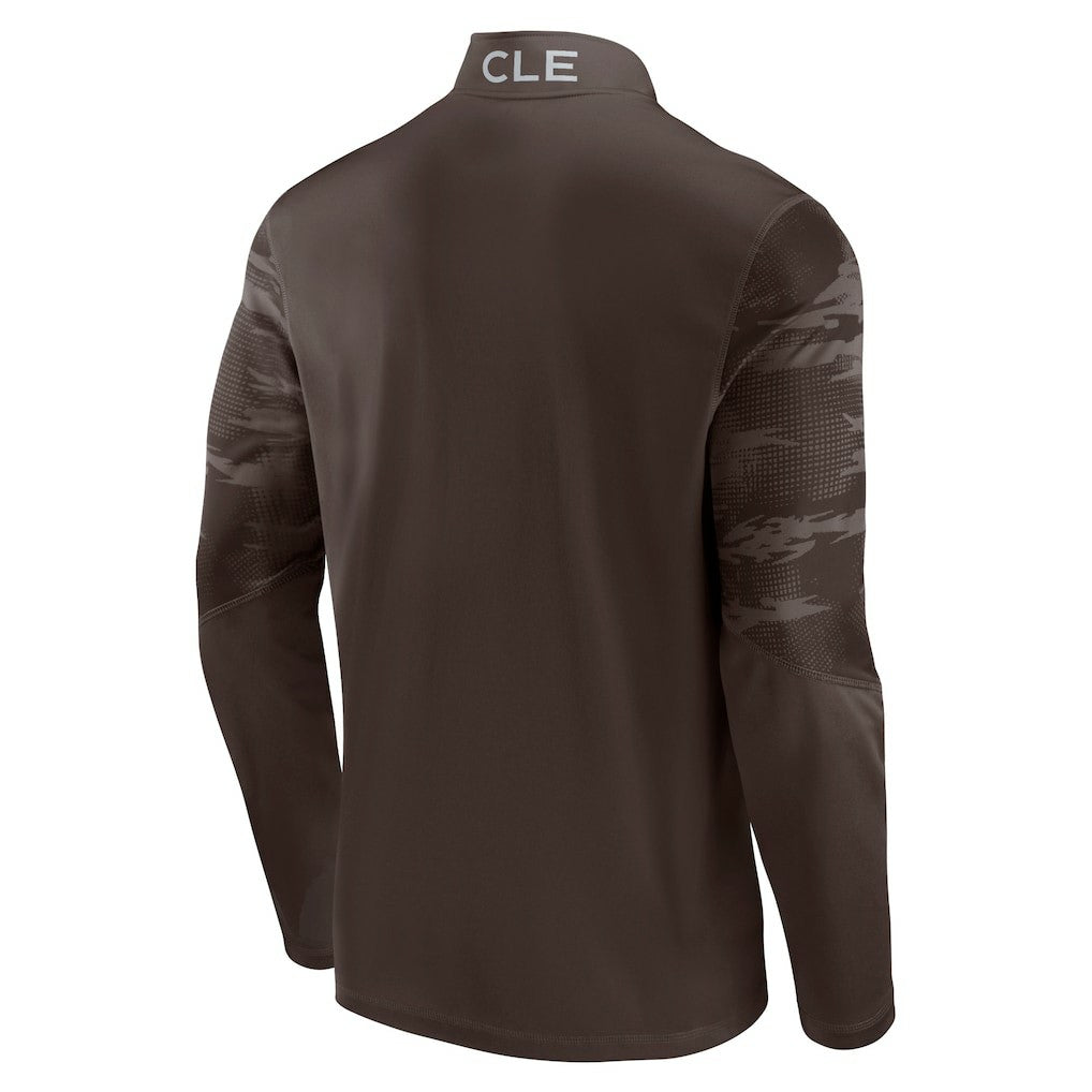 Cleveland Browns Ringer Quarter-Zip Jacket Brown