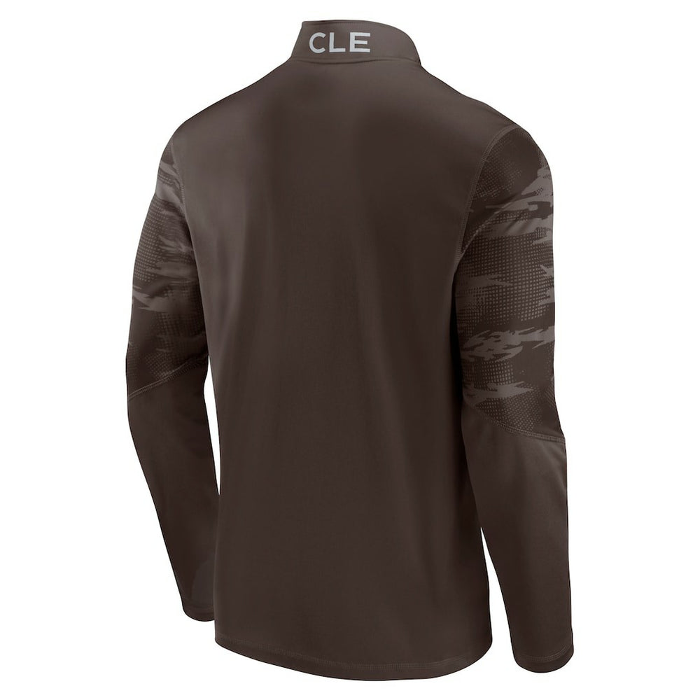 Cleveland Browns Ringer Quarter-Zip Jacket Brown