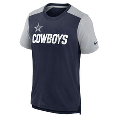 Dallas Cowboys Color Block Team Name T-Shirt Heathered Navy/Heathered Gray