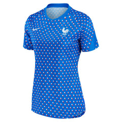 France Women's National Team Women's 2022/23 Away Pre-Match Performance Top Blue shop