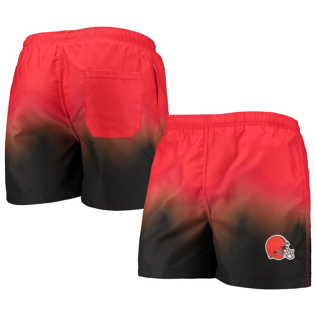 Cleveland Browns FOCO Dip-Dye Swim Shorts Orange/Brown