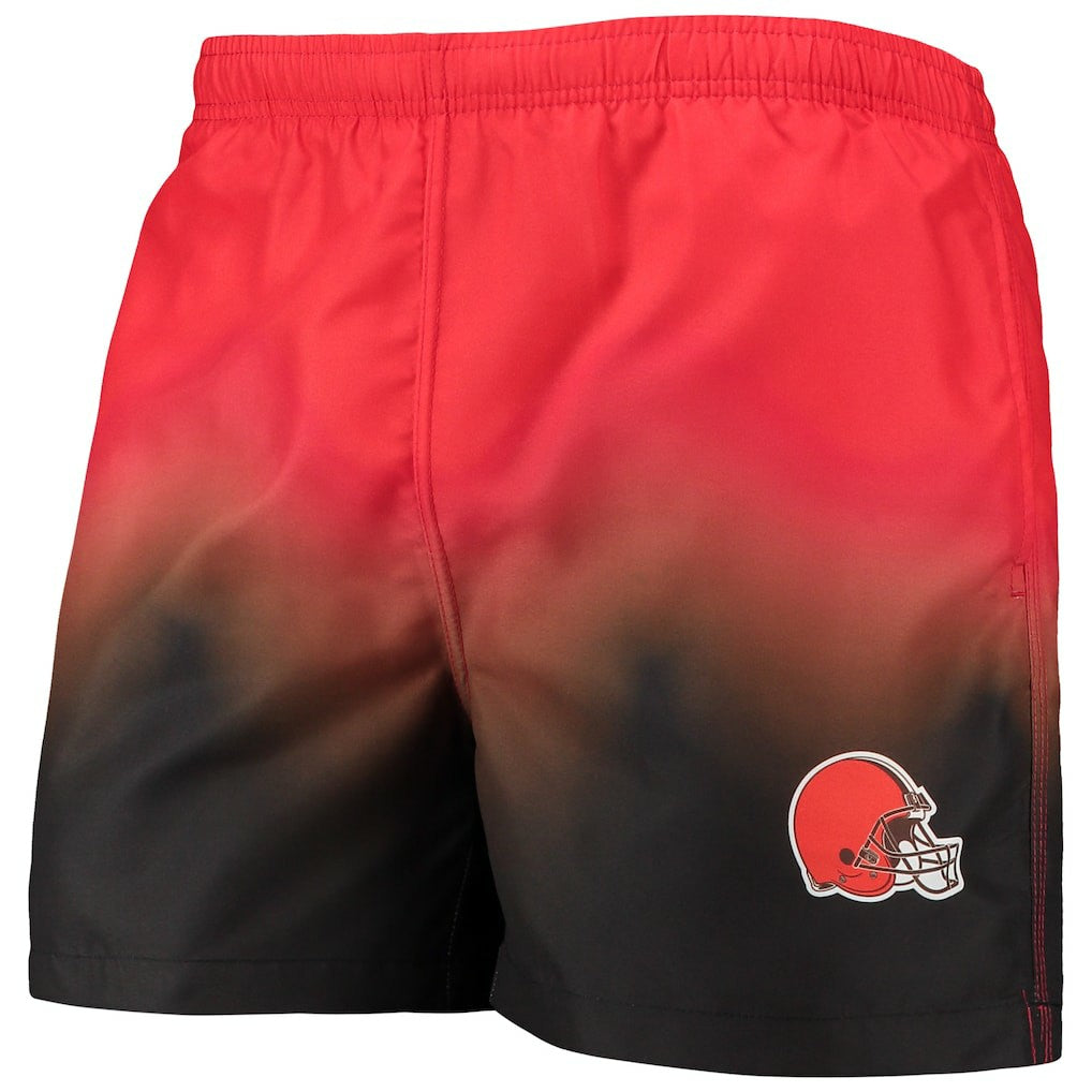 Cleveland Browns FOCO Dip-Dye Swim Shorts Orange/Brown