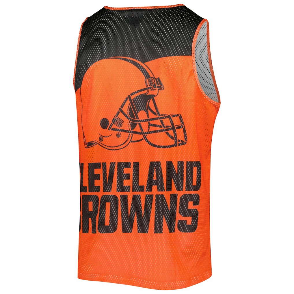 Cleveland Browns FOCO Colorblock Mesh V-Neck & Shorts Set Orange