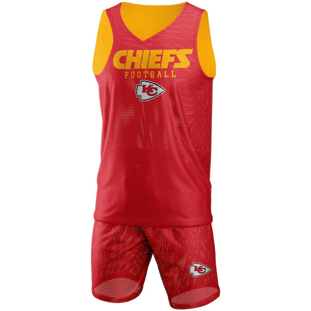 Kansas City Chiefs FOCO Colorblock Mesh V-Neck & Shorts Set Red