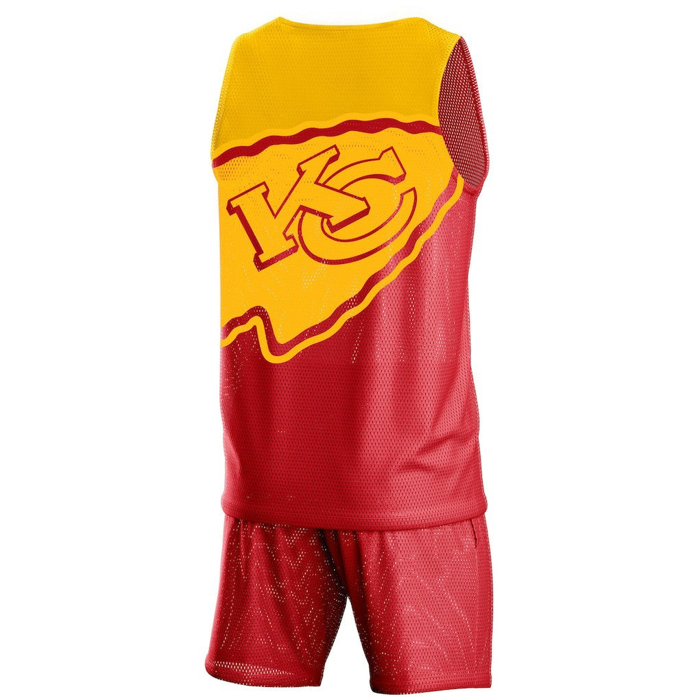 Kansas City Chiefs FOCO Colorblock Mesh V-Neck & Shorts Set Red