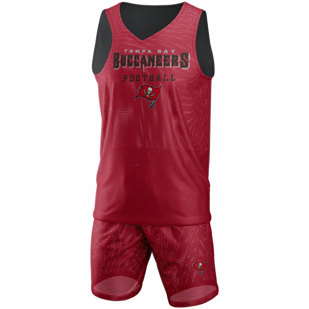 Tampa Bay Buccaneers FOCO Colorblock Mesh V-Neck & Shorts Set Red