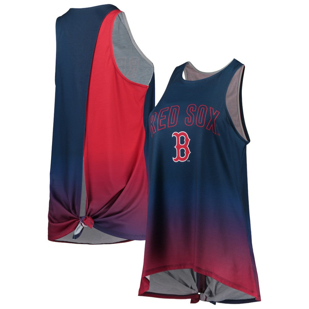 Boston Red Sox FOCO Women's Gradient Tie-Back Racerback Tank Top - Navy Tanks