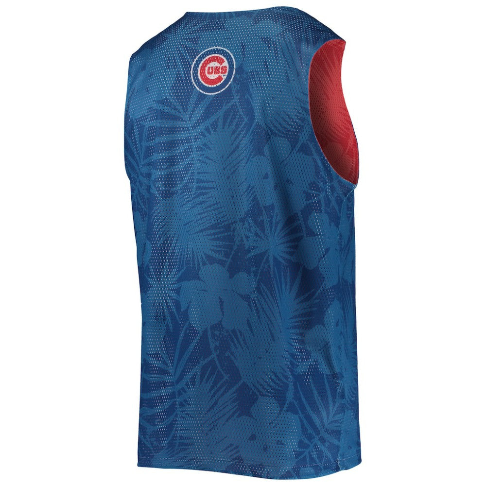 Chicago Cubs FOCO Floral Reversible Mesh Tank Top - Royal Tanks