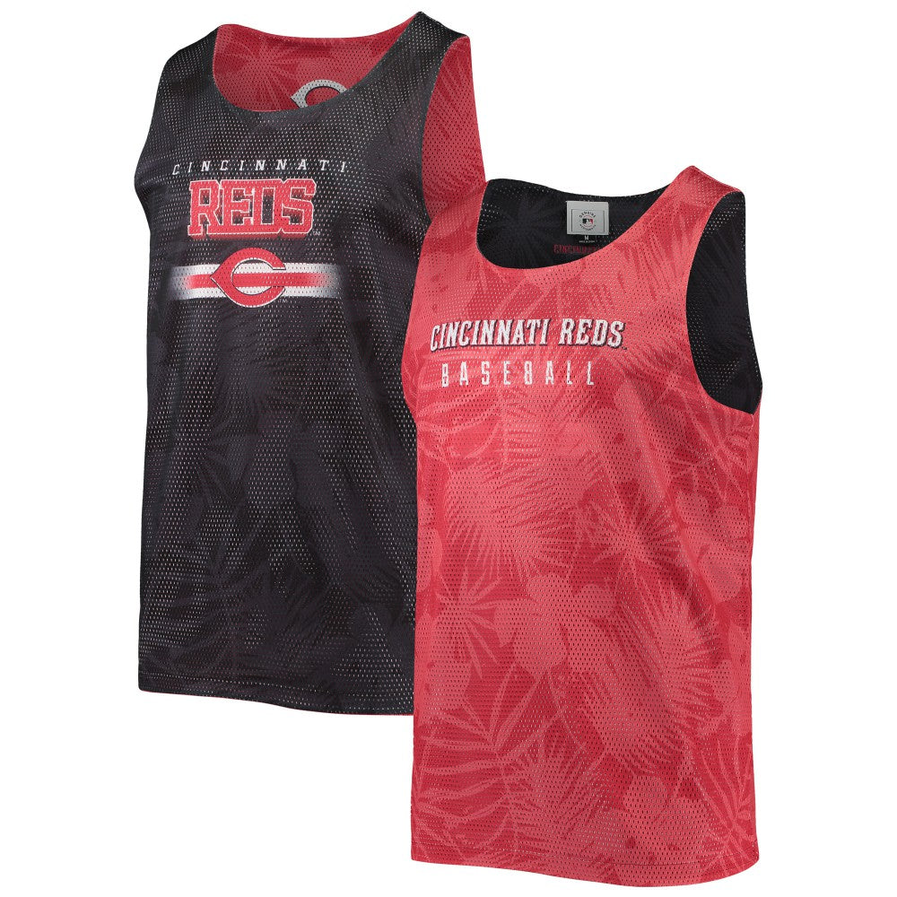 Cincinnati Reds FOCO Floral Reversible Mesh Tank Top - Red Tanks