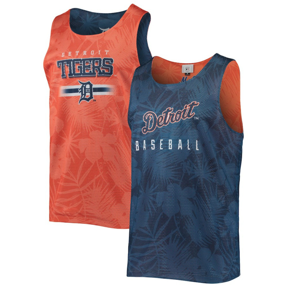 Detroit Tigers FOCO Floral Reversible Mesh Tank Top - Navy Tanks