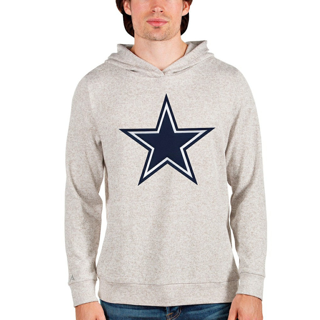 Dallas Cowboys Antigua Absolute Logo Pullover Hoodie Oatmeal