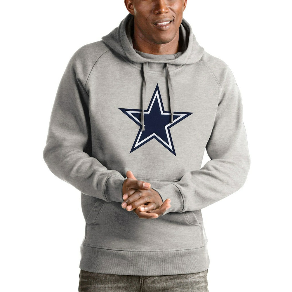Dallas Cowboys Antigua Victory Pullover Hoodie Heathered Gray