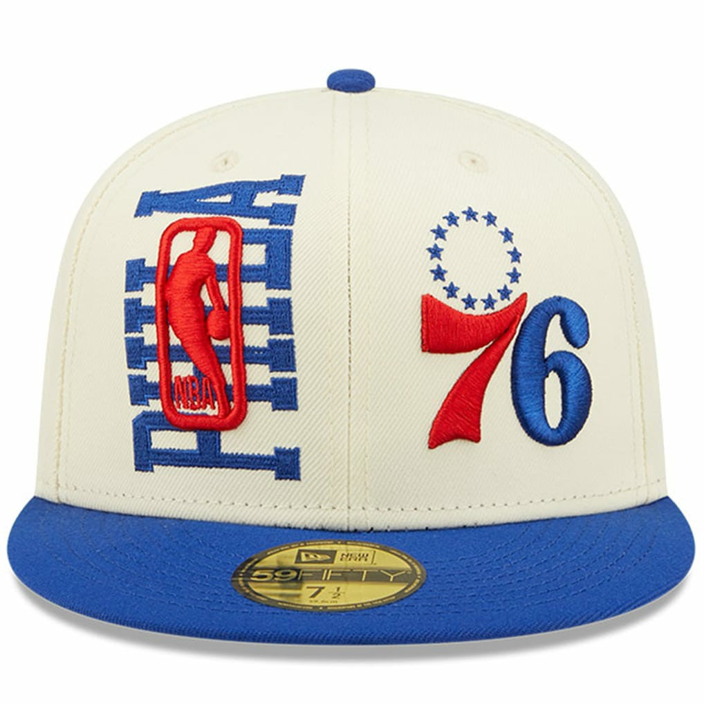 Philadelphia 76ers 2022 NBA Draft 59FIFTY Fitted Hat Cream/Royal