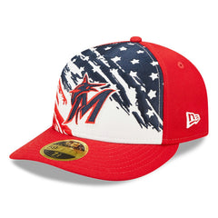 Miami Marlins New Era 2022 4th of July Low Profile 59FIFTY Fitted Hat - Red Hats