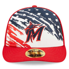 Miami Marlins New Era 2022 4th of July Low Profile 59FIFTY Fitted Hat - Red Hats