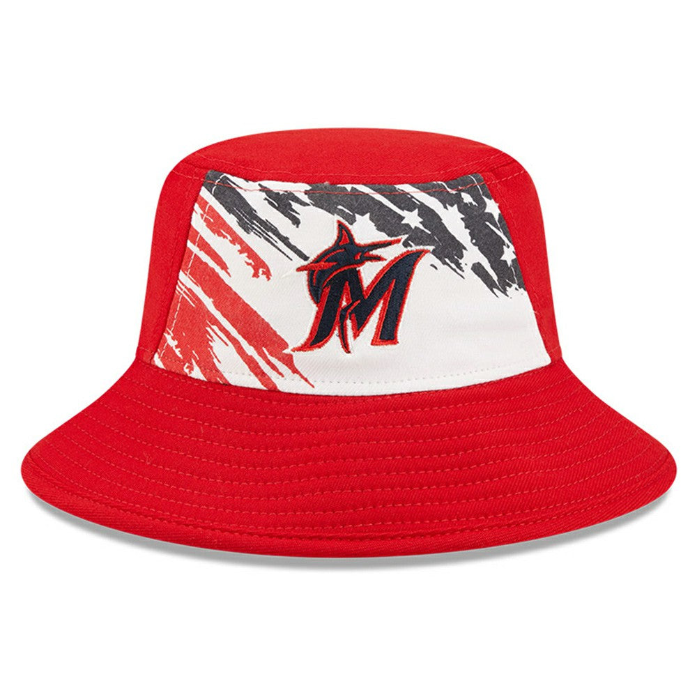 Miami Marlins New Era 2022 4th of July Bucket Hat - Red Hats