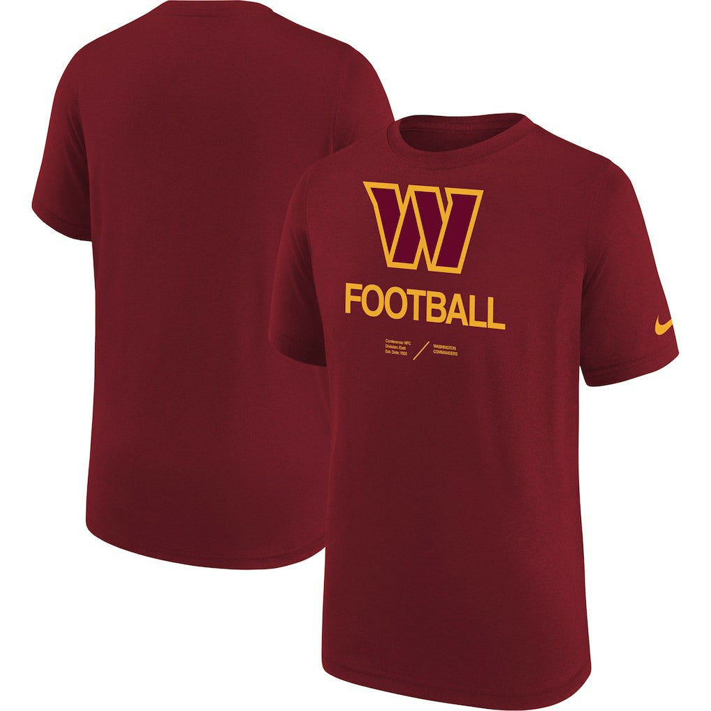 Washington Commanders Youth Sideline Legend Performance T-Shirt Burgundy
