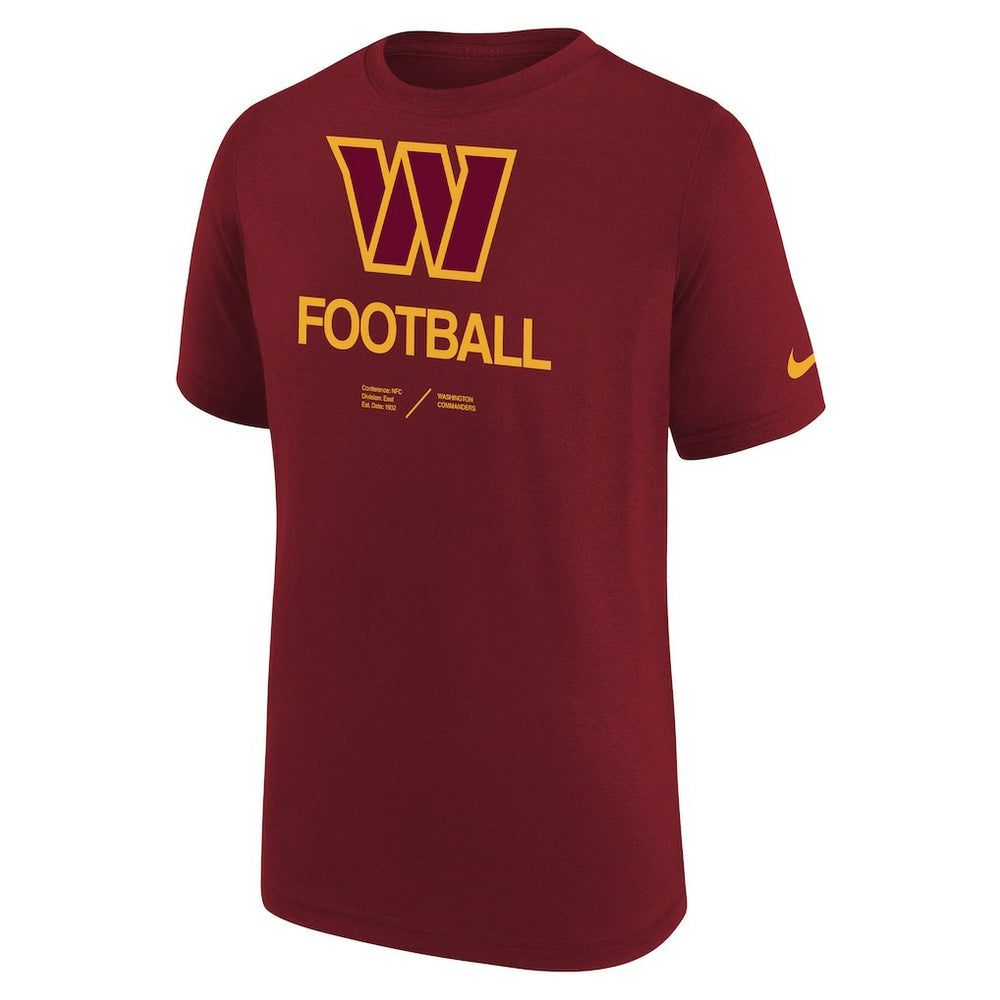 Washington Commanders Youth Sideline Legend Performance T-Shirt Burgundy