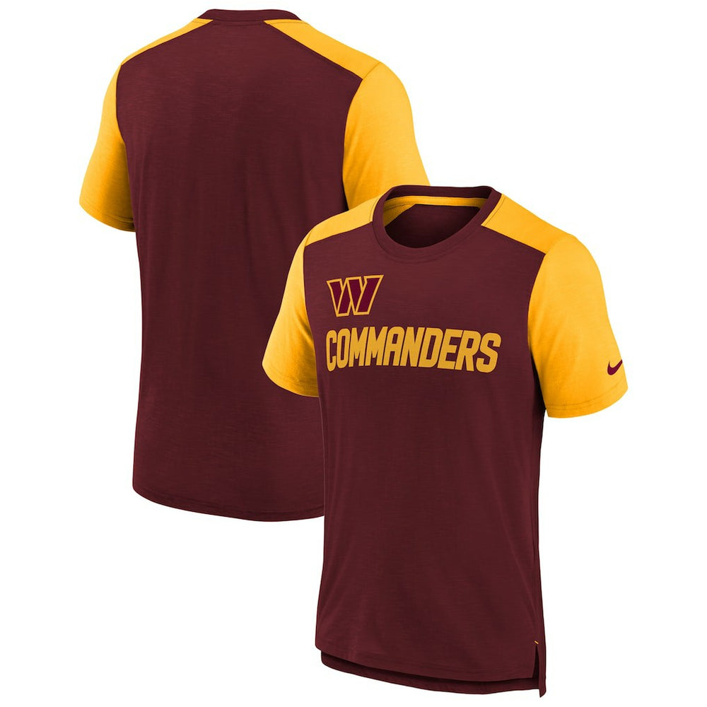 Washington Commanders Youth Colorblock Team Name T-Shirt Heathered Burgundy/Heathered Gold