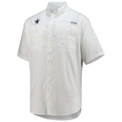 Dallas Cowboys Tamiami Omni-Shade Button-Down Short Sleeve Shirt White