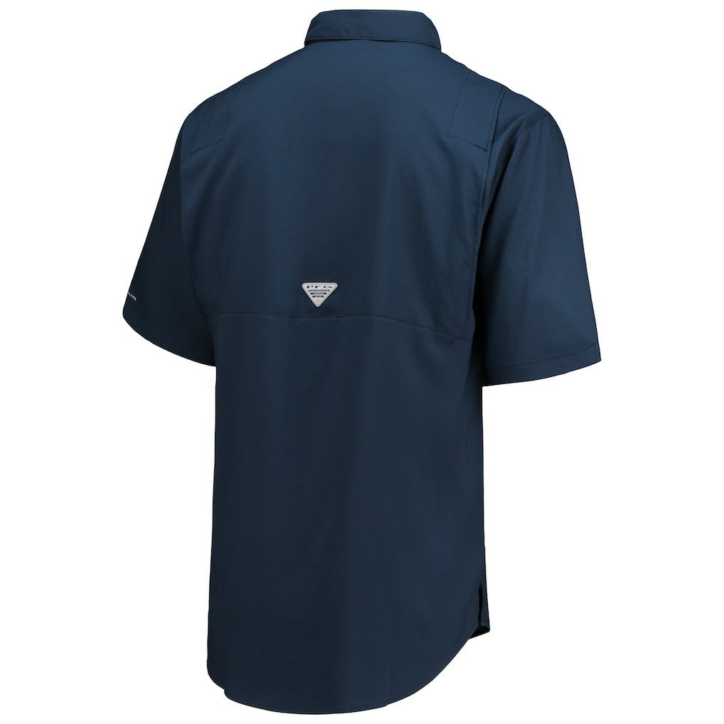 Dallas Cowboys Tamiami Omni-Shade Button-Down Short Sleeve Shirt Navy