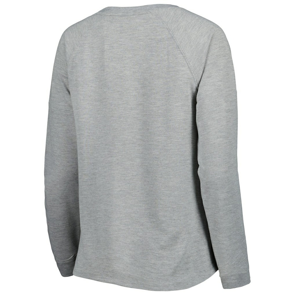 Cleveland Browns Juniors All Striped Up Raglan Long Sleeve T-Shirt Heathered Gray