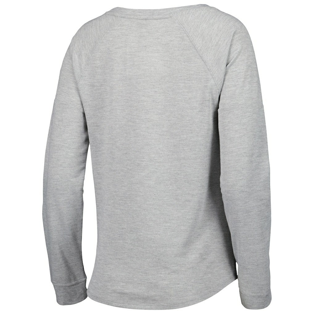 Las Vegas Raiders Juniors All Striped Up Raglan Long Sleeve T-Shirt Heathered Gray