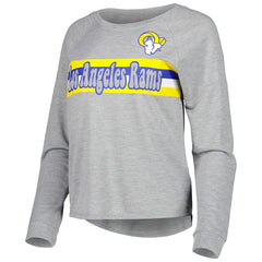 Los Angeles Rams Juniors All Striped Up Raglan Long Sleeve T-Shirt Heathered Gray