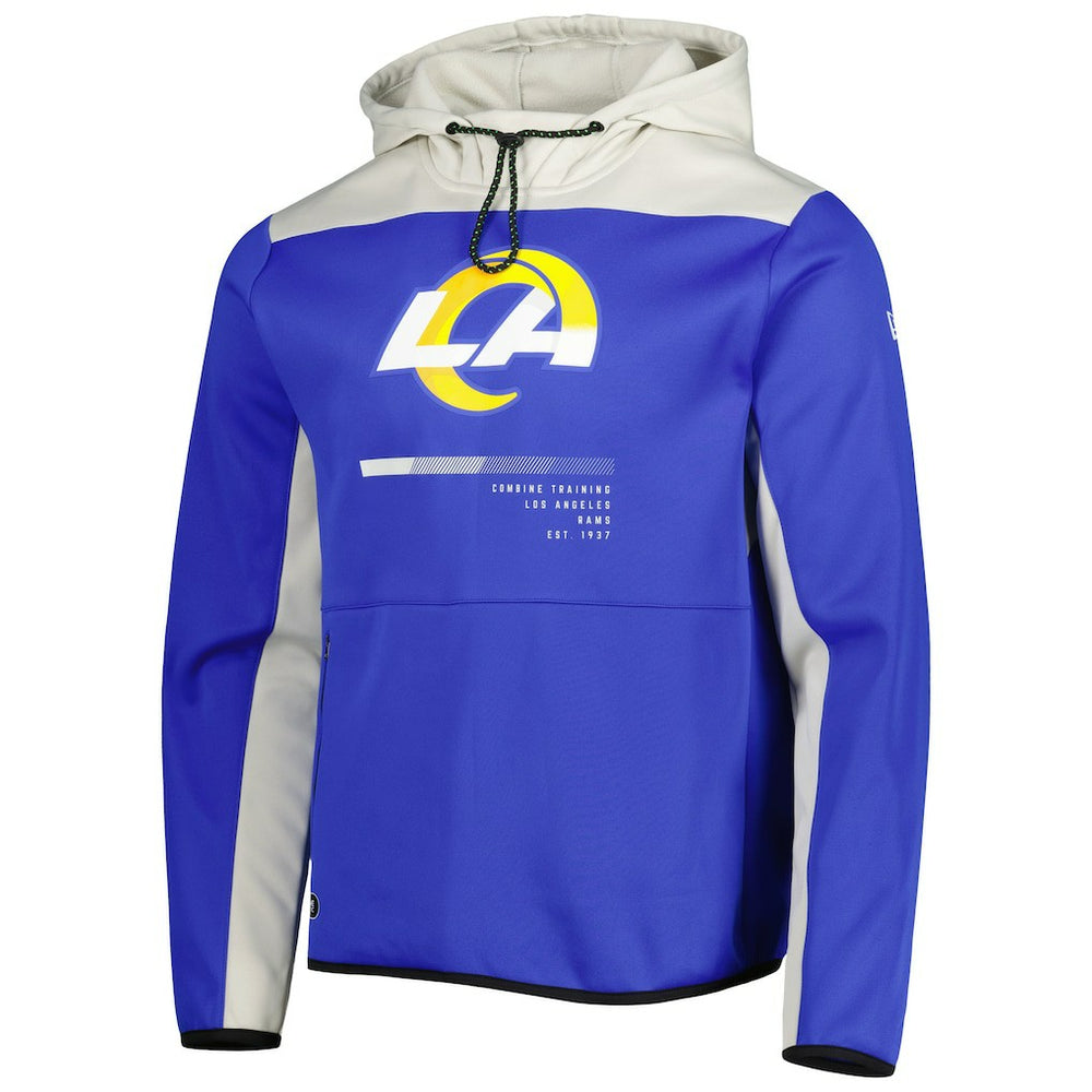 Los Angeles Rams New Era Combine Authentic Hard Hitter Pullover Hoodie Royal