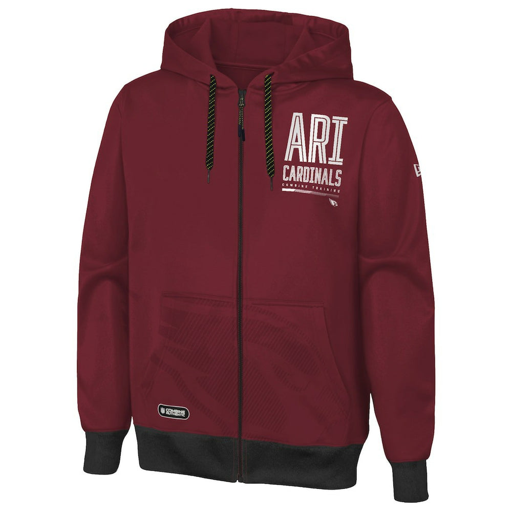 Arizona Cardinals New Era Combine Authentic Drop Back Full-Zip Hoodie Cardinal
