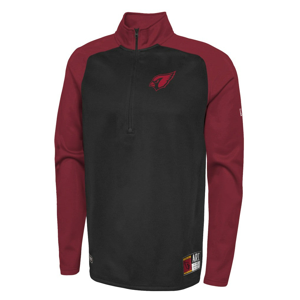 Arizona Cardinals New Era Combine Authentic O-Line Raglan Half-Zip Jacket Black