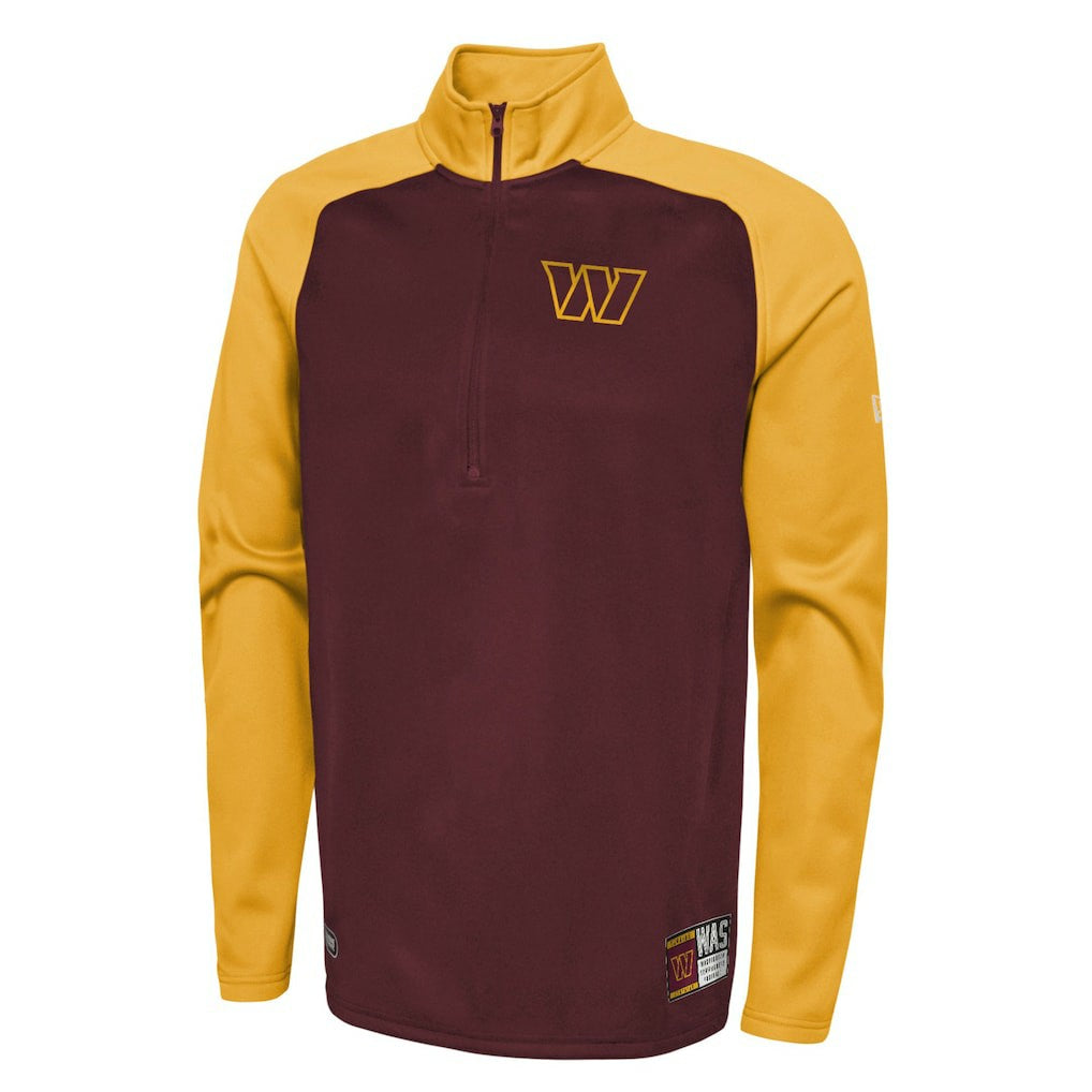 Washington Commanders New Era Combine Authentic O-Line Raglan Half-Zip Jacket Burgundy