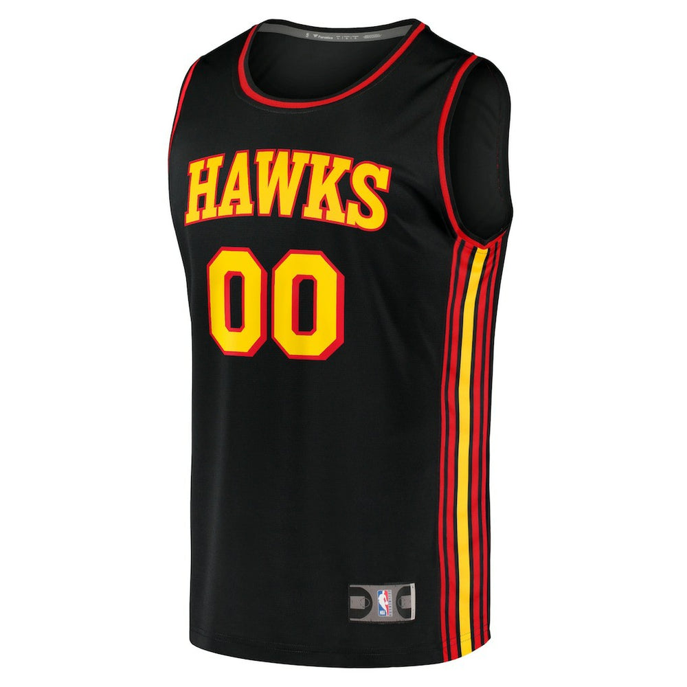 Atlanta Hawks Fast Break Replica Custom Jersey Black Statement Edition