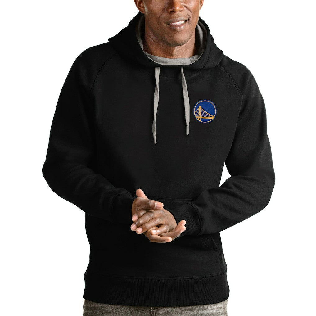 Golden State Warriors Antigua Victory Pullover Hoodie Black