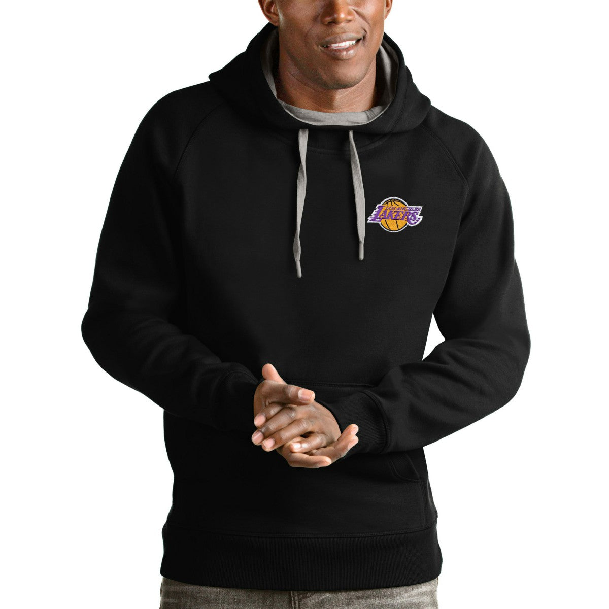 Los Angeles Lakers Antigua Victory Pullover Hoodie Black