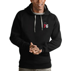Philadelphia 76ers Antigua Victory Pullover Hoodie Black