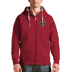 Denver Nuggets Antigua Logo Victory Full-Zip Hoodie Red